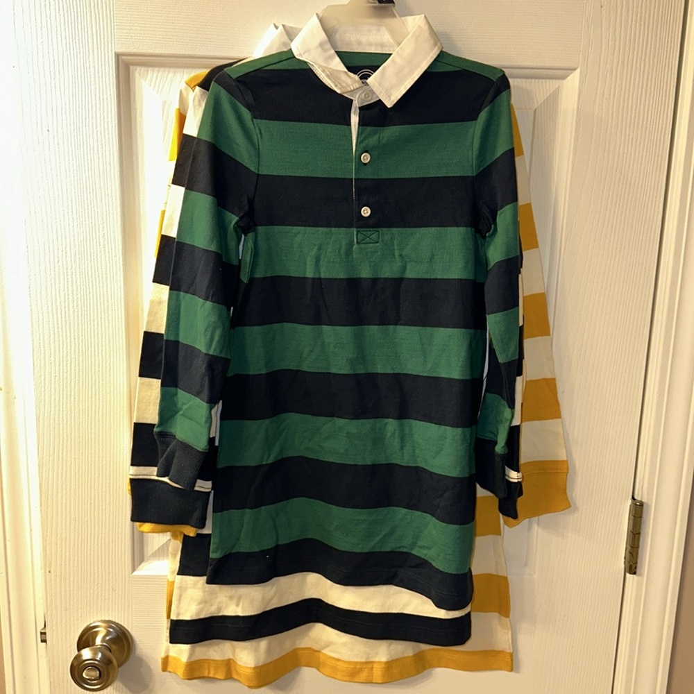 ⭐️ NWT Long sleeve rugby polo style pointed collar dress - Picture 2 of 6